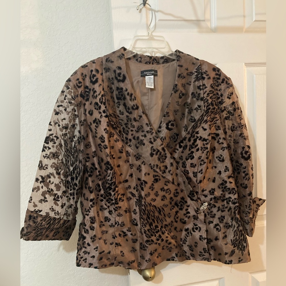 R&M RichardsBlazer Dress Jacket Sheer Sleeves. Size 30W